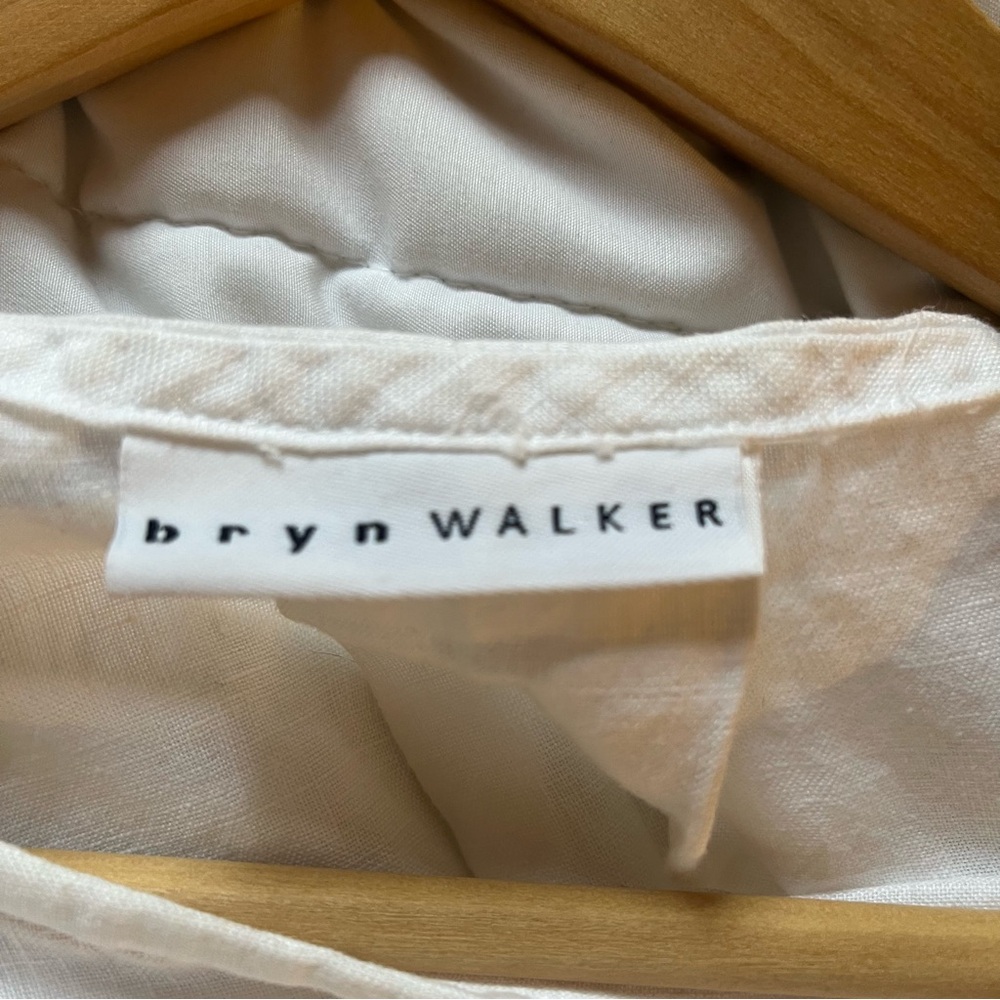 Bryn Walker White Light Linen Fran Blouse - Size L - Picture 6 of 9